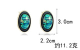Geometric Oval Earrings Hong Kong Style S925 Silver Needle Earrings