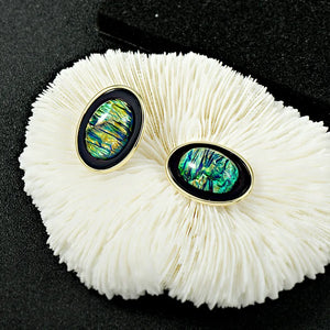 Geometric Oval Earrings Hong Kong Style S925 Silver Needle Earrings