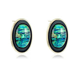 Geometric Oval Earrings Hong Kong Style S925 Silver Needle Earrings