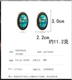 Geometric Oval Earrings Hong Kong Style S925 Silver Needle Earrings