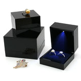 LED Light Diamond Ring Box Wedding Gift Jewelry Display