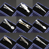Mens Metal Tie Clip Fork Tableware Shark Leaf Wing Car Shape Crystal Clasp