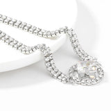 High-end Crystal Pendant Necklace Woman Rhinestone Torques Star Square