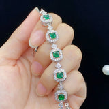 Tourmaline Princess Square Diamond Bracelet