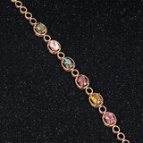 Simulation Tourmaline Gemstone Bracelet Stainless Steel Women's Jewelry