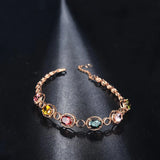 Simulation Tourmaline Gemstone Bracelet Stainless Steel Women's Jewelry