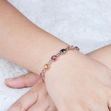 Simulation Tourmaline Gemstone Bracelet Stainless Steel Women's Jewelry