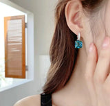 Geometric Square Diamond Zircon Earrings Rock Sugar Jewelry