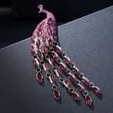 Rhinestone Peacock Brooch Pin for Women Party Wedding