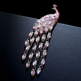 Rhinestone Peacock Brooch Pin for Women Party Wedding