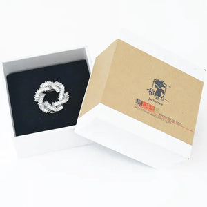 Copper Zircon Flower Scarf Buckle Brooch Clip