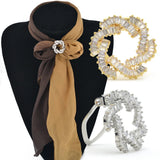 Copper Zircon Flower Scarf Buckle Brooch Clip