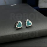 Green Love Gemstone Earrings for Elegant Women