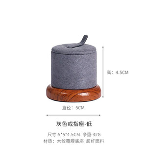 High-end Ring Display Support Wood Grain Ring Storage
