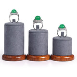 High-end Ring Display Support Wood Grain Ring Storage