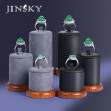 High-end Ring Display Support Wood Grain Ring Storage