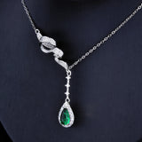 Emerald Necklace Light Clavicle Chain Water Drop Pendant