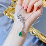 Emerald Necklace Light Clavicle Chain Water Drop Pendant