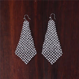 Silver Rhinestone Clip on Earrings for Women Wedding Bridal