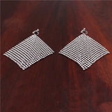 Silver Rhinestone Clip on Earrings for Women Wedding Bridal