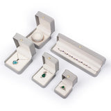 Grey PU Leather Jewelry Box with Velvet Lining