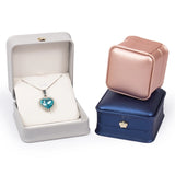 Grey PU Leather Jewelry Box with Velvet Lining