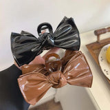 Leather Bow Large Hair Claws Hair Accessories For Women