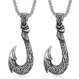 Retro stainless steel Vikings god hook necklace pendant