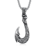 Retro stainless steel Vikings god hook necklace pendant