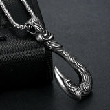 Retro stainless steel Vikings god hook necklace pendant