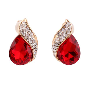 Rhinestone Crystal Tear Drop Clip on Earrings for Women Wedding