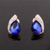 Rhinestone Crystal Tear Drop Clip on Earrings for Women Wedding