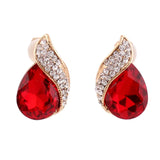 Rhinestone Crystal Tear Drop Clip on Earrings for Women Wedding