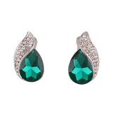 Silver Plated Rhinestone Clip on Earrings for Women