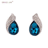 Silver Plated Rhinestone Clip on Earrings for Women