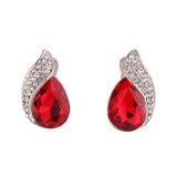 Silver Plated Rhinestone Clip on Earrings for Women