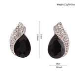 Silver Plated Rhinestone Clip on Earrings for Women