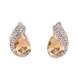 Silver Plated Rhinestone Clip on Earrings for Women