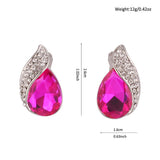 Silver Plated Rhinestone Clip on Earrings for Women