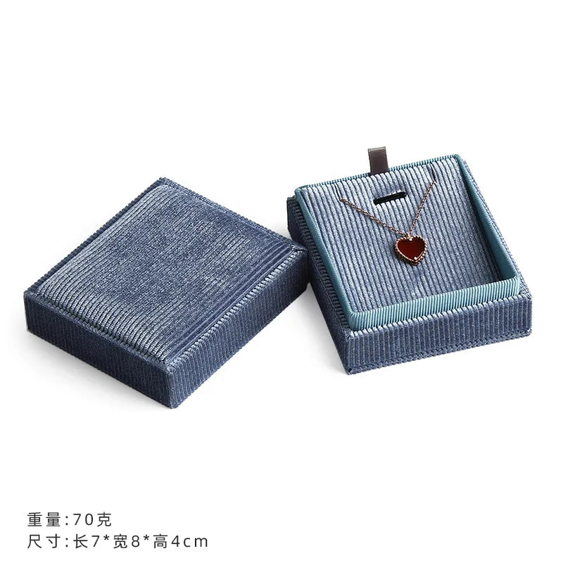 High-grade Flannelette Jewelry Box Necklace Box 1pc