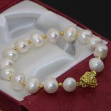 Gold Color Clasp 10-11mm Freshwater Cultured Pearl Bracelet
