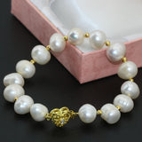 Gold Color Clasp 10-11mm Freshwater Cultured Pearl Bracelet