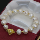 Gold Color Clasp 10-11mm Freshwater Cultured Pearl Bracelet