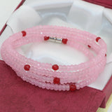 Pink Stone Abacus Beads Multilayer Bracelets Jewelry