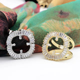 Copper Zircon Brooch Pin Scarf Buckle Clip Dual-Use
