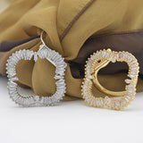Copper Zircon Brooch Pin Scarf Buckle Clip Dual-Use