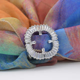 Copper Zircon Brooch Pin Scarf Buckle Clip Dual-Use