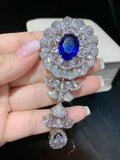 Zircon Micro Inlay Pendant Long Sweater Chain with Link Clasp