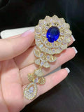Zircon Micro Inlay Pendant Long Sweater Chain with Link Clasp