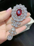 Zircon Micro Inlay Pendant Long Sweater Chain with Link Clasp